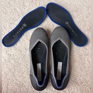 Rothy’s Birdseye Black White Knit Flats Round Toe